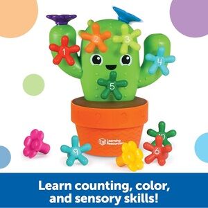 Learning Resources Green Cactus Counting Toy - Colorful Numbered Pegs